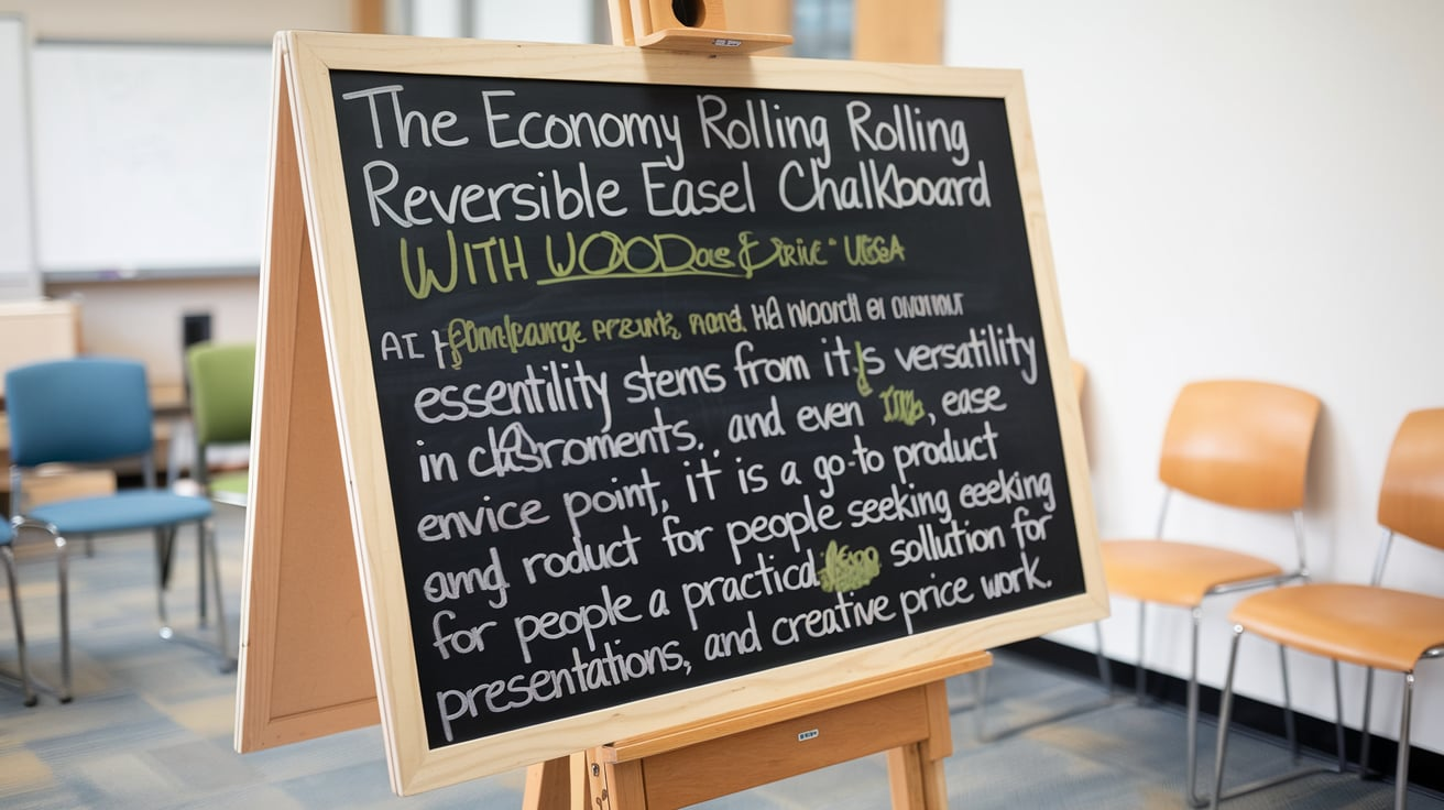 Economy Rolling Reversible Chalkboard with Wood Easel Price USA